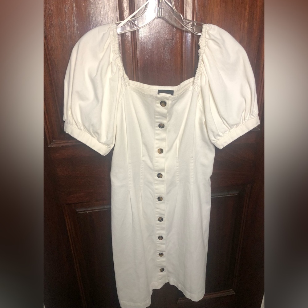 NWOT Who What Wear White‎ Button Up Dress Size Small